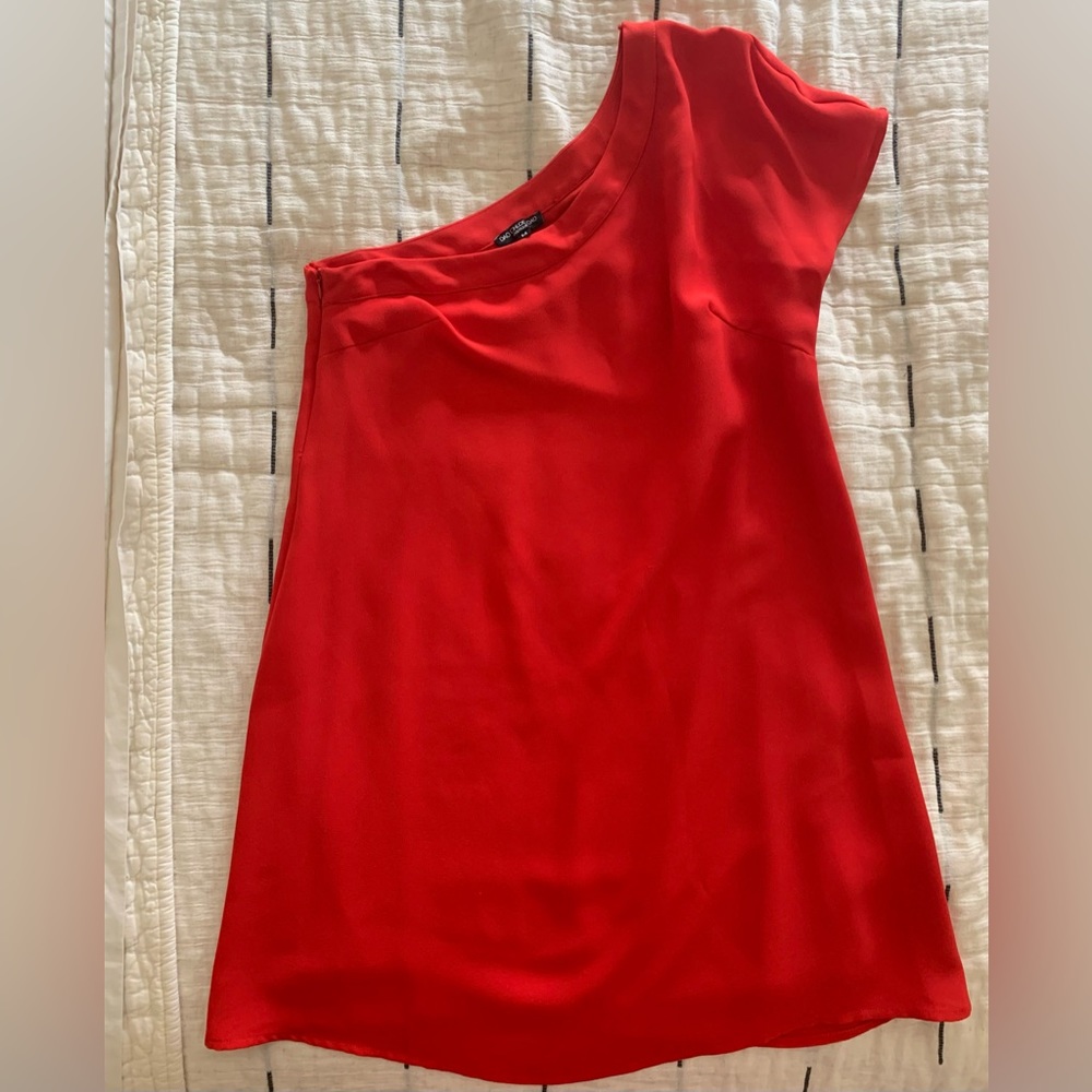 WORN ONCE- Chloe Dao - Boutique Dress - Medium, red one shoulder